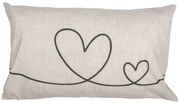Béžovo-zelená obliečka na vankúš so srdiečkami Hearts Love - 30*50cm