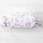 Biante Vankúš valec bonbon Sandra SA-294 Veľké zväzky levandúľ na bielom 15x40 cm