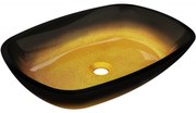 Mexen Araks sklenené umývadlo na dosku 54 x 39 cm, Tmavozlatá - 24155451