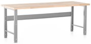 Výškovo nastaviteľný dielenský stôl Basic s čelnou doskou 200 x 80 cm, sivá