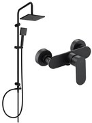 Mexen Tord sprchový set s dažďovou sprchou a sprchovou batériou Milo, čierna matná, 71340200-70