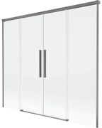 Mexen Rox, 2-krídlová posuvná vaňová zástena 170 x 150 cm, 8mm číre sklo, grafitový profil, 8C9-170-002-95-00