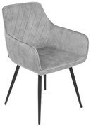 Jedálenská stolička SATORI zamatová sivá 897646