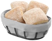 Čierno-sivý kôš na pečivo s textilnou výstelkou Hendi, 16 x 25 cm