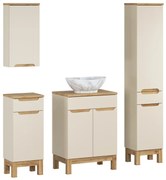 Koupelnová sestava Bali Casad Pati s deskou, umyvadlem a skříňkami 60 cm kašmírová/dub wotan