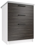 Kuchynská skrinka Belini spodná so zásuvkami 60 cm eben kráľovský s pracovnou doskou TOR SDSZ60/0/WT/HK/0/B1