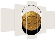 Obraz - Abstrakcia zlatá a biela N⁰2 (150x105 cm)