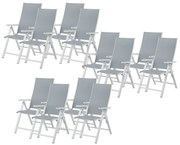 Livarno home Hliníkové kreslo Houston s vysokým operadlom, biele/bledosivé, 12 kusov (800008946)