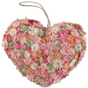 Závesné jarní srdce so suchými kvetmi - 16 * 5 * 14cm