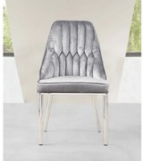 ELEGANTNÁ STOLIČKA DESIREE ŠEDÁ + NEREZOVÁ OCEĽ