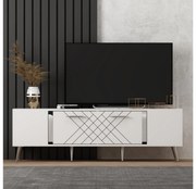 TV stolík/skrinka Tunini (biela + strieborná) . Akcia -19%. Vlastná spoľahlivá doprava až k Vám domov. 1095249