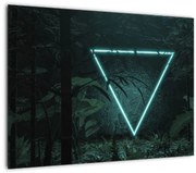 Obraz - Neónový trojuholník v jungli (70x50 cm)