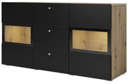 Komoda Barly BM26 (dub artisan + čierna matná). Akcia -20%. Vlastná spoľahlivá doprava až k Vám domov. 1118125