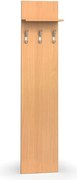 Vešiaková stena PRIMO WOOD, 3 háčiky, polica, roky zvisle, buk