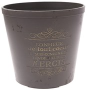 Plastový obal na kvetináč Mercis sivá, 17 x 15,5 cm