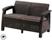 Deokork Záhradná ratanová pohovka 2-miestna CORFU LOVE SEAT (hnedá)