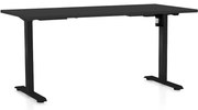 Výškovo nastaviteľný stôl OfficeTech A, 160 x 80 cm, čierna podnož, čierna