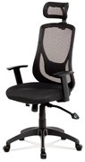 Kancelářská židle, synchronní mech., černá MESH, plast. kříž