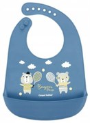 Canpol babies Silikónový podbradník s vreckom, Bonjour Paris - granát