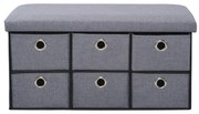 Kesper 15950 Čalúnená komoda 6 priehradok, svetlosivá, 76 x 38 x 38 cm