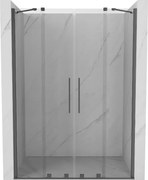 Mexen Velar Duo, posuvné sprchové dvere do otvoru 140 cm, 8mm číre sklo, brúsený grafit, 871-140-000-02-95