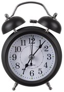 Izoxis 25473 Retro analógový budík s LED podsvietením 12,5 x 9 cm čierny