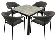 Doppler Bergamo 90x90 Melia Likatex - hliníková sedacia súprava 4+1