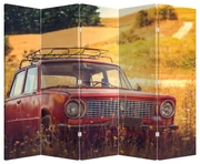 Paraván - Auto v poli (210x170 cm)