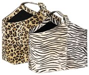 Kožený kôš so vzorom Zebra (bos taurus taurus) - 25*28*50cm
