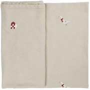 Ib Laursen Vyšívaný vianočný obrus Christmas Patterns 150 x 150 cm