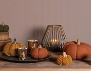 Zelená textilná dekorácia tekvice Pumpkin - Ø 15*13 cm