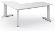 Rohový kancelársky písací stôl PRIMO FLEXIBLE, 180x180 cm, biela