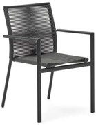 Tmavosivá kovová záhradná stolička Culip – Kave Home