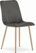 Tmavosivá zamatová stolička LAVA GRAPHITE GRAY