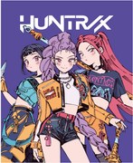 Detská coral fleece deka KPop Demon Hunters - HUNTR/X - motív Comic Style - 130x160 cm