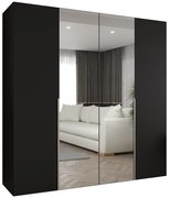 Skriňa Alicante II 200 čierna/strieborný