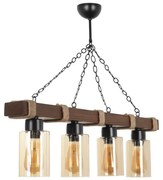 Luster na reťazi JASMIN 4xE27/40W/230V hnedá/béžová