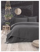 Tmavosivý prešívaný pléd na dvojlôžko 220x240 cm Monart – Mijolnir