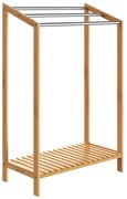 Bambusový stojan na uteráky RUBBY s kovovými tyčami a policou , 51x31x85 cm, hnedá/strieborná Casaria