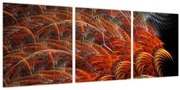 Obraz - Abstraktná imitácia peria (s hodinami) (90x30 cm)