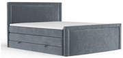 Tmavosivá boxspring posteľ s úložným priestorom 200x200 cm Lavenda – Maison de Rêve