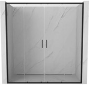 Mexen Exo, 2-krídlové posuvné 180x200 cm, 6mm číre sklo, čierny profil, 8152-180-000-70-00