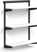 Nástenný regál RELY, základná sekcia, laminátové police, 1221x900x300 mm, antracit/biela