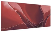 Obraz - Červená abstraktná kvetina N⁰2 (120x50 cm)