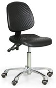 Pracovná stolička PUR, antistatické prevedenie, pre mäkké podlahy