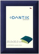 DANTIK rám na obraz 20x30 | LEDVINKA modrá (Sklo Čiré)