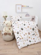 Bavlnené obliečky Renforcé do postieľky – Psie labky biele