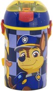 Plastová fľaša na pitie so slamkou, viečkom a popruhom Labková patrola - Paw Patrol - motív Rescue Pups - 450 ml