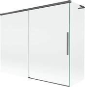 Mexen Rox, L 2-krídlová posuvná vaňová zástena 190 + 80 x 150 cm, 8mm číre sklo, brúsený grafit profil, 8C9L-190-080-66-00