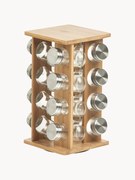 Otočný stojan na koreniny z bambusu Dahle, 17 ks